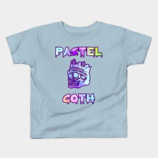 Witchy Pastel Goth Crowned Skull Kids T-Shirt